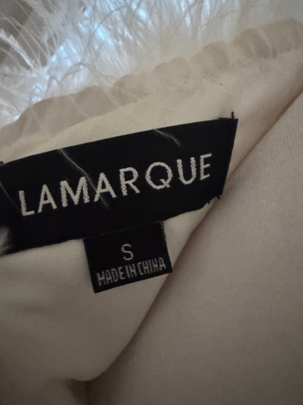 Lamarque Ivory Feather-Trim Strapless Bustier - Picture 11 of 11